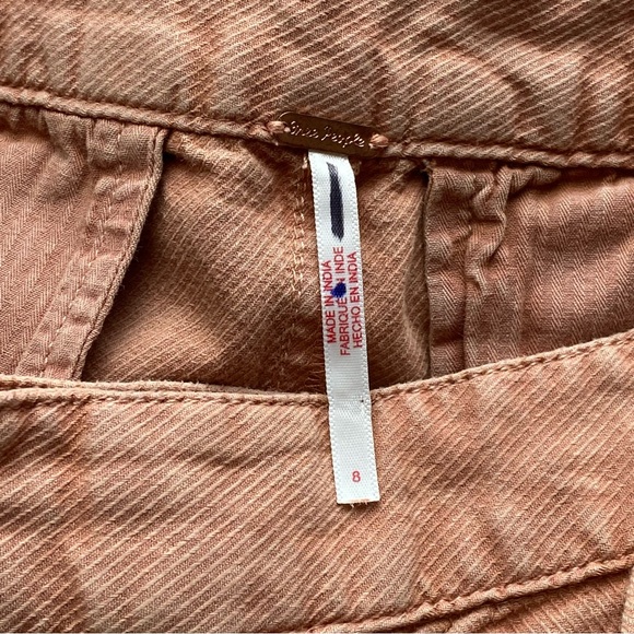 Free People Tuscany Coral Sarina Pleated Barrel Leg Bohemian Trousers Size 8 - Picture 11 of 16